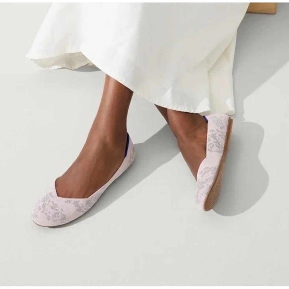 Rothys The Flat in Burnished Blush Knit Ballet Flats Womens 7 - Picture 9 of 13